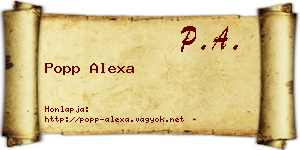 Popp Alexa névjegykártya